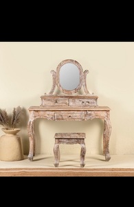 Table console en bois massif de qualité supérieure, design élégant, étagère de rangement convertible, mobilier traditionnel pour salon, maison, hôtel, école - Product Image 3