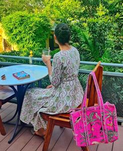 Bolso acolchado indio de algodón con estampado de Tigre, bolso de mano para mujer, bolso de mano para niñas, hermoso hombro nupcial a la moda - Product Image 5