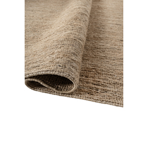 พรมปูพื้นสีเบจน้ำตาล ทำด้วยมือจากเส้นใยป่านปอ ทอแบบเรียบ ลายเส้นตรง รูปทรงสี่เหลี่ยมผืนผ้า ลายต่อกันแบบจิ๊กซอว์ สำหรับใช้ในบ้านและทางเดิน-PKJT-110 - Product Image 2