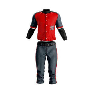 Uniformes de béisbol profesionales de buena calidad, hecho a medida, 100% poliéster, uniforme de béisbol sublimado, conjunto completo de Jersey - Product Image 1