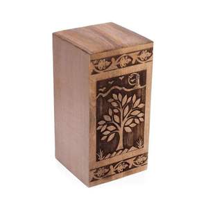 Handcrafted Luxury Classic Wooden Urn <b>Box</b> <b>for</b> Pet <b>Ashes</b> Durable Rectangle Memorial Keepsake Eco-Friendly Cremation Urn - Product Image 1