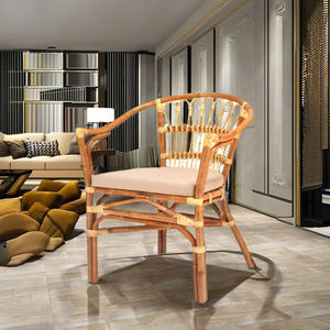 Sillón clásico hecho a mano ratán tipo FLADEO madera duradera apartamento Hotel sala de estar diseño Modular Venta caliente Villa - Product Image 1