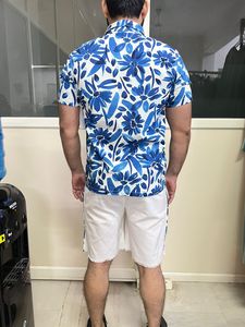 Luxury Quality 100% Cotton Men's <b>Shirts</b> Clothing Breathable Short Sleeve Cord Set OEM Wholesale Manufacture Service - Product Image 2