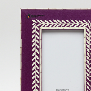 Purple & Ivory Bone Inlay Picture <b>Frame</b> Luxury Handmade Home Accessory - Product Image 3