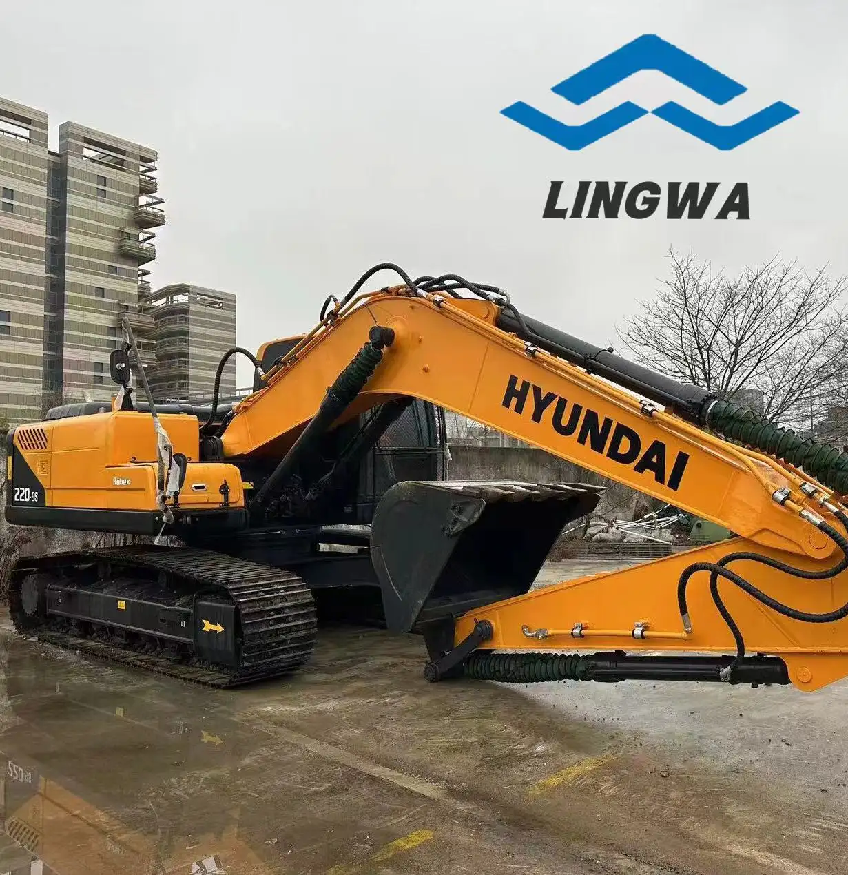 Excavadora de alta potencia original coreana usada r220, excavadora hidráulica de orugas de 20 toneladas, Hyundai R225, en stock