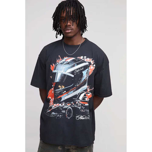 Venta al por mayor hombres ácido lavado camiseta Streetwear Hip Hop piedra 100% algodón camisetas con logotipo personalizar camiseta Vintage de gran tamaño - Product Image 4