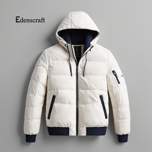 Veste à capuche pour homme 100% coton, légère, chaude, durable, respirante, vêtement d'extérieur d'hiver, écologique, coupe décontractée, streetwear - Product Image 3