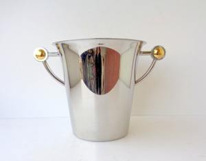Elegant Silver Ice Bucket With Double Side Handles For Home Barware Party Use <b>Drink</b> Chiller Serving Tabletop Entertaining - Product Image 5