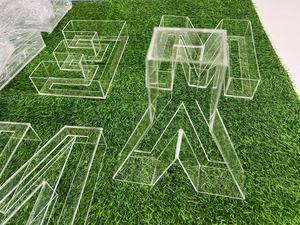 BOYANG Lettres <span class=keywords><strong>en</strong></span> acrylique transparent de haute qualité de 3 mm, taille et couleur personnalisables, pliage à chaud, lettres creuses gravées, publicité, centre commercial, bureau - Product Image 6