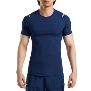 เสื้อยืดออกกำลังกายแบบรัดรูปทรงปกติ คุณภาพสูง ยืดหยุ่นได้ ผลิตจากผ้าฝ้าย 100% ระบายอากาศดี เป็นมิตรต่อสิ่งแวดล้อม เหมาะสำหรับการออกกำลังกาย ขายส่ง - Product Image 1