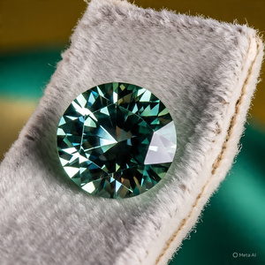 เพชรโมอิสขนาด10 CRT VVS1สีเขียว14 MM สวยงามเจิดจ้าเจียระไนจากห้องทดลอง-สร้างด้วยเพชรมอยส์ซอไนต์ความแข็ง9.25 Moissanite ของขวัญพิเศษ - Product Image 5