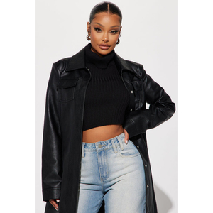 Abrigo largo de cuero genuino al por mayor para hombre, abrigo clásico, moderno y elegante para mujer, chaqueta impermeable - Product Image 3