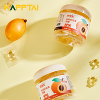 Gummies de sirop de poire et de nèfle d'automne Bonbons en vrac aromatisés doux et fruités avec motif de pièce d'ingrédients acides et aromatiques