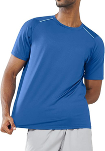 T-shirts de course athlétiques pour hommes, entraînement, manches courtes légères, hauts de performance, tee-shirt - Product Image 6