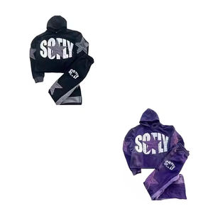 Survêtement en molleton de coton délavé à l'acide pour hommes, logo personnalisé avec broderie, vêtements d'hiver respirants, produit le plus vendu en gros - Product Image 6