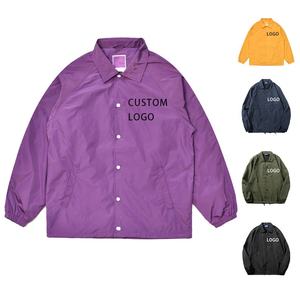 แจ็กเก็ตโค้ชสำหรับผู้ชายเสื้อแจ็คเก็ตฟุตบอลเสื้อโค้ชสีพื้นโลโก้ตามสั่ง - Product Image 2