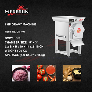 1 HP Gravy Machine Pulverizador de acero inoxidable Cámara 5x3 10 a 15 Kg Hora Equipo de cocina comercial - Product Image 2