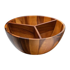 Tazón para mezclar ensaladas de verduras y frutas con compartimento de partición Vajilla elegante para comedor y uso comercial - Product Image 1