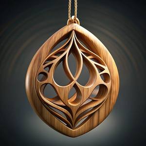 WITH <b>NECKLACES</b> FOR WOMEN MEN NATURAL <b>LARGE</b> BOHO TRIBAL SONO WOODEN <b>Pendant</b> on Adjustable Cord Handmade <b>Necklace</b> - Product Image 4