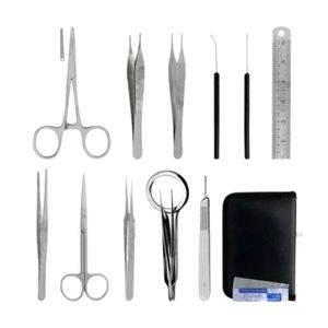 Kit completo de disección de anatomía aviar de acero inoxidable con tubo de succión Frazier, fuente de alimentación Manual, instrumento médico veterinario - Product Image 2