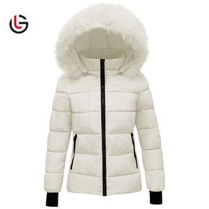 Meilleur prix – Doudoune matelassée unie en polyester tricoté respirant à capuche et fermeture éclair pour femme – Collection Hiver - Product Image 2