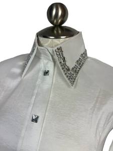 Fait à la main Cowgirl Western Show chemise taille haute fermeture à glissière respirant Stretch taffetas tissu pour l'équitation porter - Product Image 2