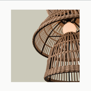 Abat-jour en rotin fait à la main, luminaire suspendu en bambou tressé, abat-jour décoratif pour la maison et le restaurant - Product Image 3