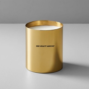 Venta al por mayor logotipo personalizado Navidad hogar Decoración latón vela tarro hecho a mano acabado pulido vela perfumada recipiente barato vainilla - Product Image 2