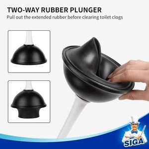 MR.SIGA ชุดแปรงและที่ดูดส้วมสำหรับทำความสะอาดห้องน้ำ สีขาว 2 ชุด - Product Image 6