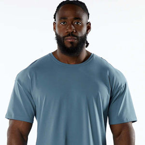 Camiseta extragrande ligera personalizada al por mayor, Camiseta de algodón con cuello redondo y hombros caídos, camiseta transpirable para hombre, camiseta de alta calidad - Product Image 5