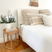 Mesas de té de madera de ratán hechas a mano decorativas, mesa de centro recién llegadas, muebles de acento único