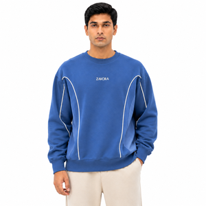 Sudadera Moderna Personalizada para Hombre con Detalle de Paneles con Ribete, Corte Regular, 100% Algodón Felpa, Marca Privada, Venta al Por Mayor - Product Image 1