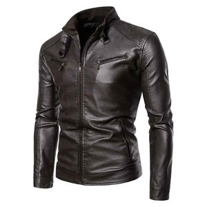 Chaqueta de Cuero Vacuno Genuino de Alta Calidad, Impermeable, de Marca, Estilo Urbano, Ecológica, Talla Grande, Transpirable, para Hombre - Product Image 2