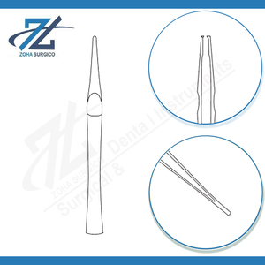 Pinzas de disección Lanes 2-3 dientes en mandíbulas dentadas, 140mm de largo Acero quirúrgico Slainless 178mm de largo Fabricante en Pakistán - Product Image 3