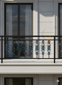 Grille de balcon sans cadre en fonte d'aluminium moderne résistante aux intempéries, surface polie, garantie 5 ans, utilisation en appartement, décorative - Product Image 2