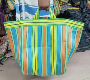 Grands sacs de courses réutilisables en nylon recyclé écologiques, sac à fermeture éclair durable, modèle PP tissé, fabriqué en Inde, approvisionnement en vrac, blanchisserie - Product Image 4