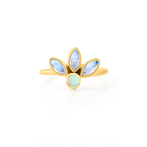 925เงินสเตอร์ลิง unisex เครื่องประดับงานปาร์ตี้ครบรอบแต่งงาน-สไตล์คลาสสิกมูนสโตนและแหวนโอปอลสำหรับเป็นของขวัญ - Product Image 1