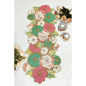 Royal Look Hand Embroidered <b>Beaded</b> Table Runner <b>Placemats</b> 35x13 Inches Eco-Friendly Modern Luxury AXIOM Brand for Hotel - Product Image 2