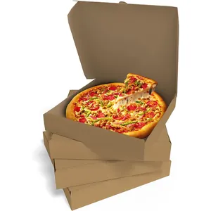 披萨盒瓦楞纸板披萨盒一次性12英寸X12英寸X2英寸棕色渴望新鲜完美切片保护