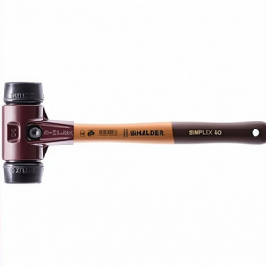 Marteau SIMPLEX en bois/caoutchouc de dureté moyenne, noir, longueur 330 mm, diamètre de la tête 40 mm - Product Image 3