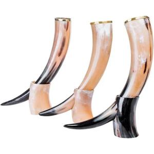 <b>Best</b> Quality Authentic Viking Drinking Horn with Handmade Natural Horn Mug for Medieval Reenactment Use from Indian Supplier - Product Image 5