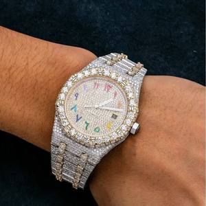 Montre mécanique élégante avec cadran jaune, acier inoxydable, verre saphir, bracelet en cuir, sport, résistante à l'eau, unisexe - Product Image 3