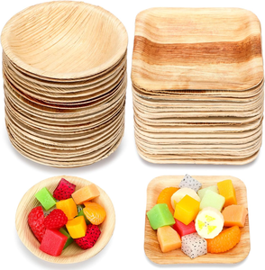 Bol en feuille de palmier carré écologique-Vaisselle biodégradable et élégante pour tout événement Bol en feuille de palmier carré durable - Product Image 5