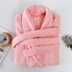Peignoirs de bain de haute qualité 100% polyester de style original pour femmes Peignoirs en molleton de corail Logo personnalisé peignoir d'hôtel doux de luxe - Product Image 1