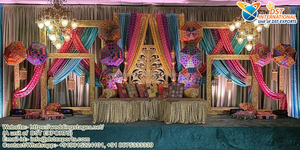Evento DE BODA musulmán DJ Night Stage Decor Boda musulmana Henna Party Stage Decor Props Designer Wedding Sangeet Ceremony Stage - Product Image 3
