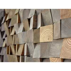 Sculpture en mosaïque de bois texturé Décoration murale en mosaïque - Product Image 3