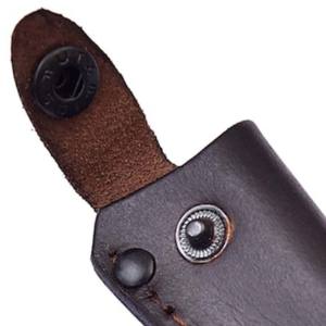 Funda de cuero marrón de estilo elegante y elegante de alta calidad hecha a mano de fábrica para cuchillos de hoja fija de 4'' - Product Image 3