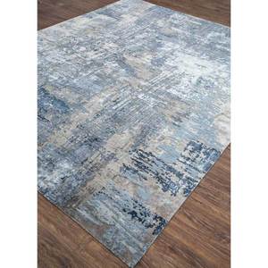 Alfombra Kavi Gris Negra de Lana y Seda de Bambú Anudada a Mano, Diseño Abstracto Moderno para el Hogar, Pasillo, Forma Rectangular, Grosor de 10 mm -Esk-439 - Product Image 2