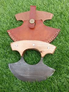 ULU hecho a mano personalizado Damasco Chef cuchillo sostenible y duradero hoja fija Ulu cuchillos - Product Image 2