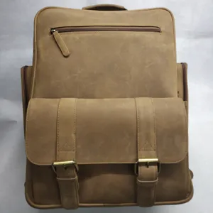 批发供应印度全球出口大型旅行皮革重型皮革笔记本电脑背包休闲用品